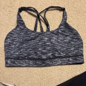 Gray/black lululemon Strappy Sports Bra